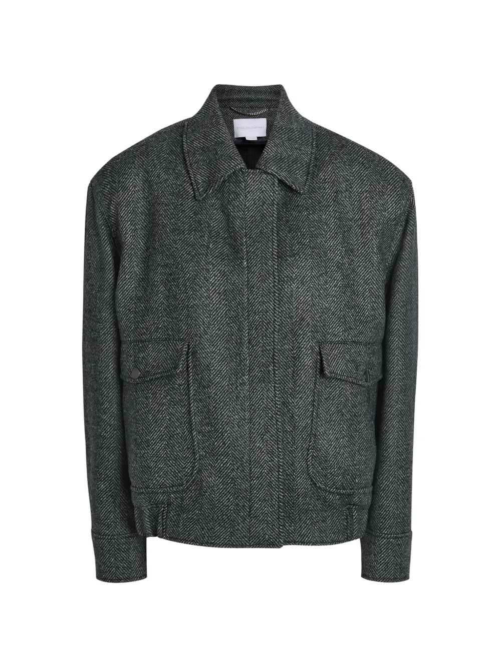 Stella McCartney flap-pocket herringbone jacket - Grigio