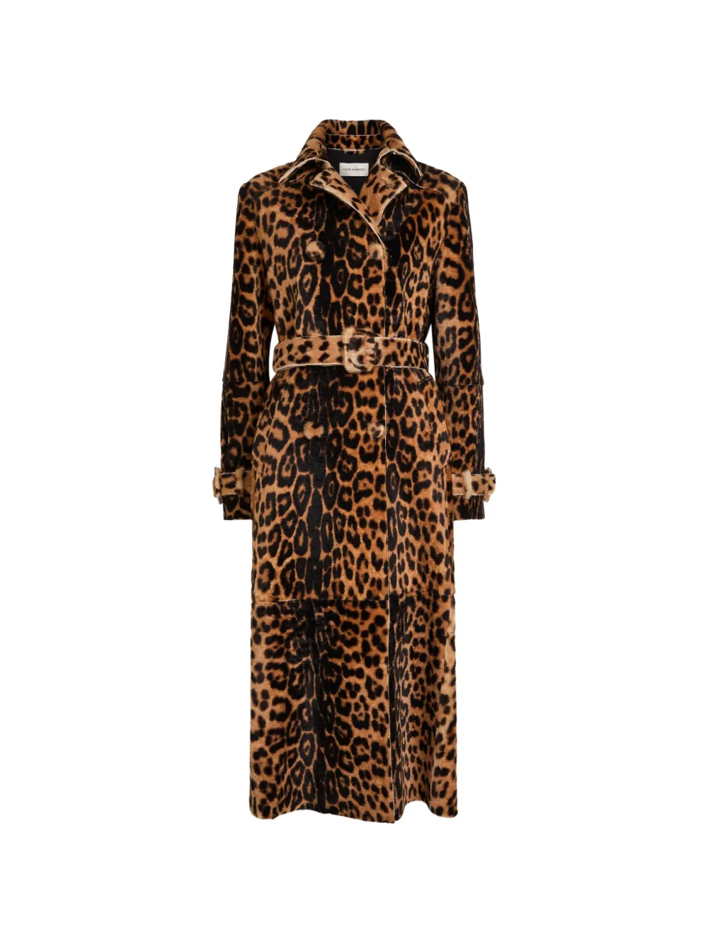Nour Hammour Tate belted leopard coat - Marrone