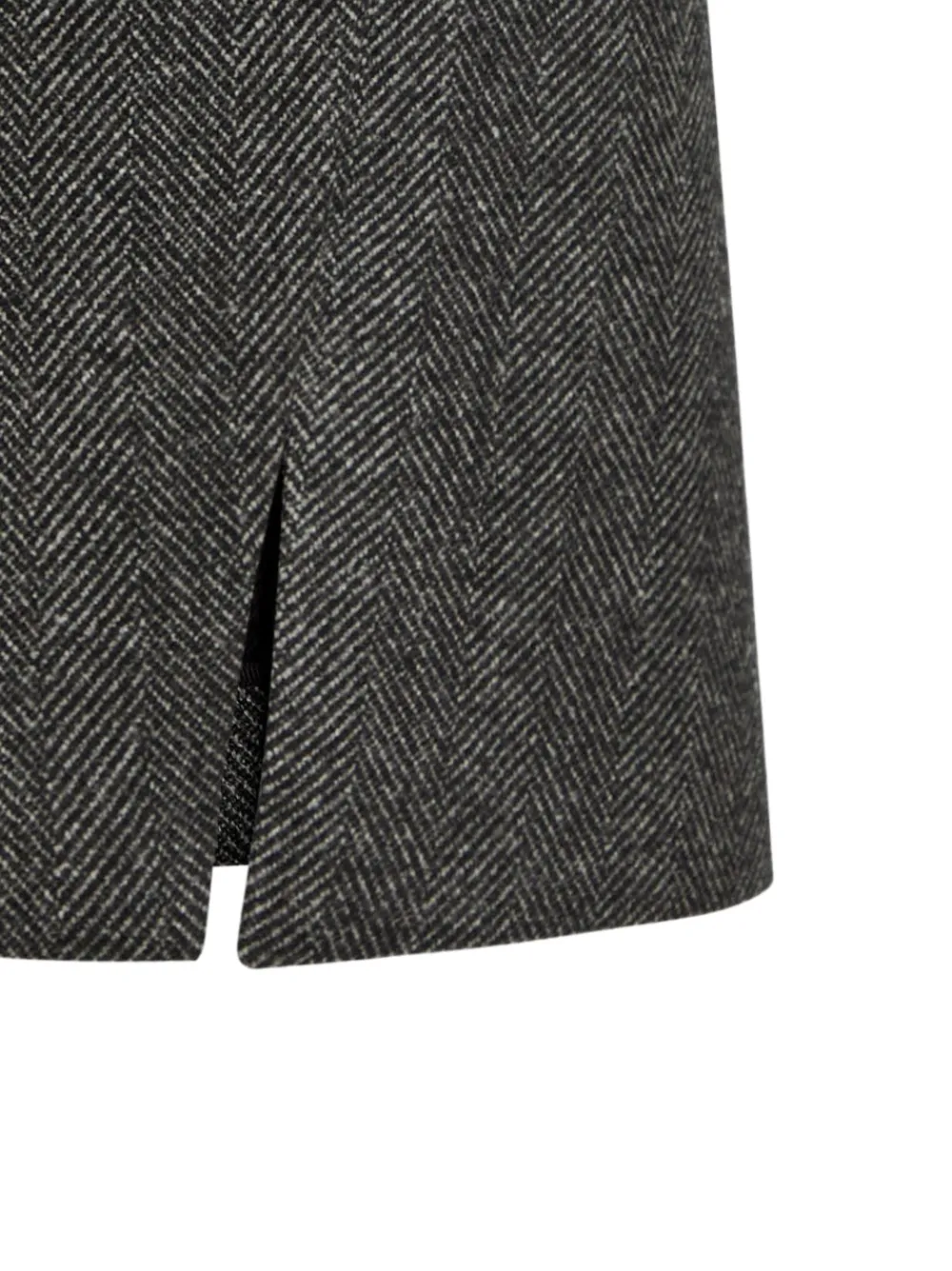 Stella McCartney Midi-rok met visgraat patroon en zijsplit - Grijs