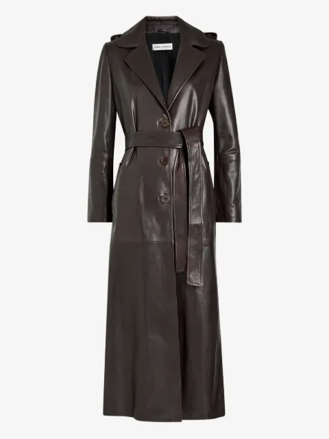 Nour Hammour Scarlett belted leather trench coat