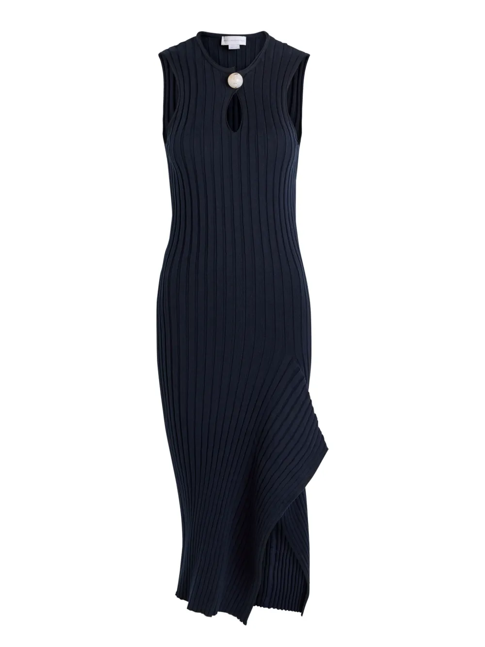 Stella McCartney rib keyhole midi dress - Blauw