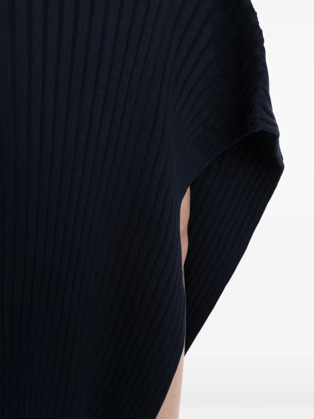 Stella McCartney Geribbelde midi-jurk met keyhole Blauw