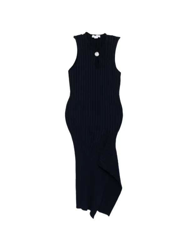 Stella McCartney Rib Keyhole Midi Dress in Blue