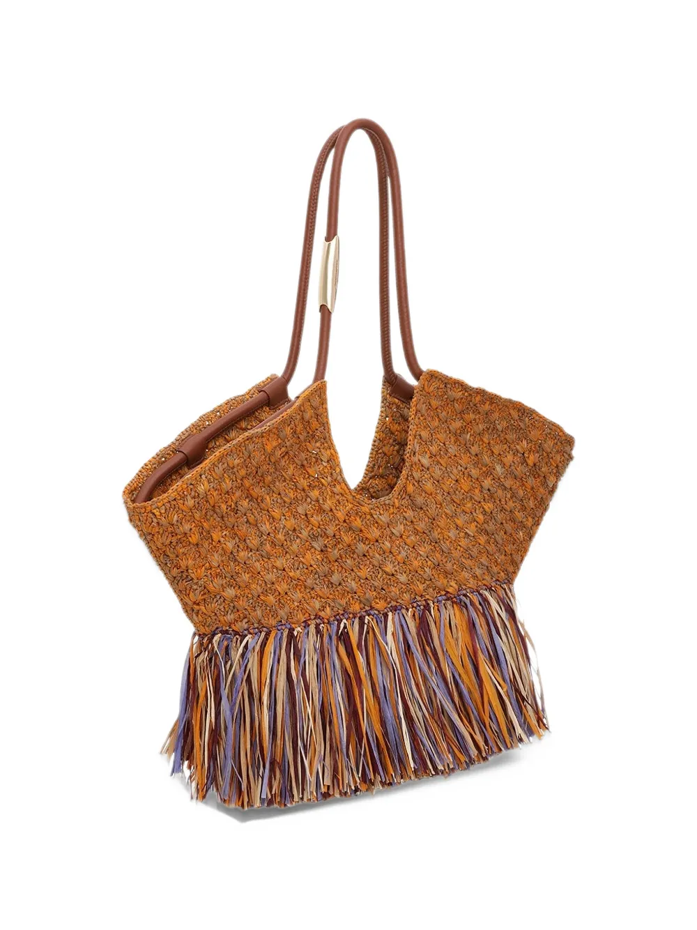 ZIMMERMANN Goldentime medium shopper met franje Bruin