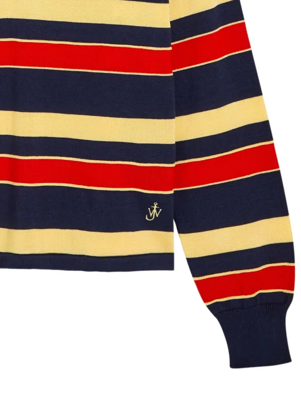 JW Anderson striped-pattern Polo Top | Blue | FARFETCH