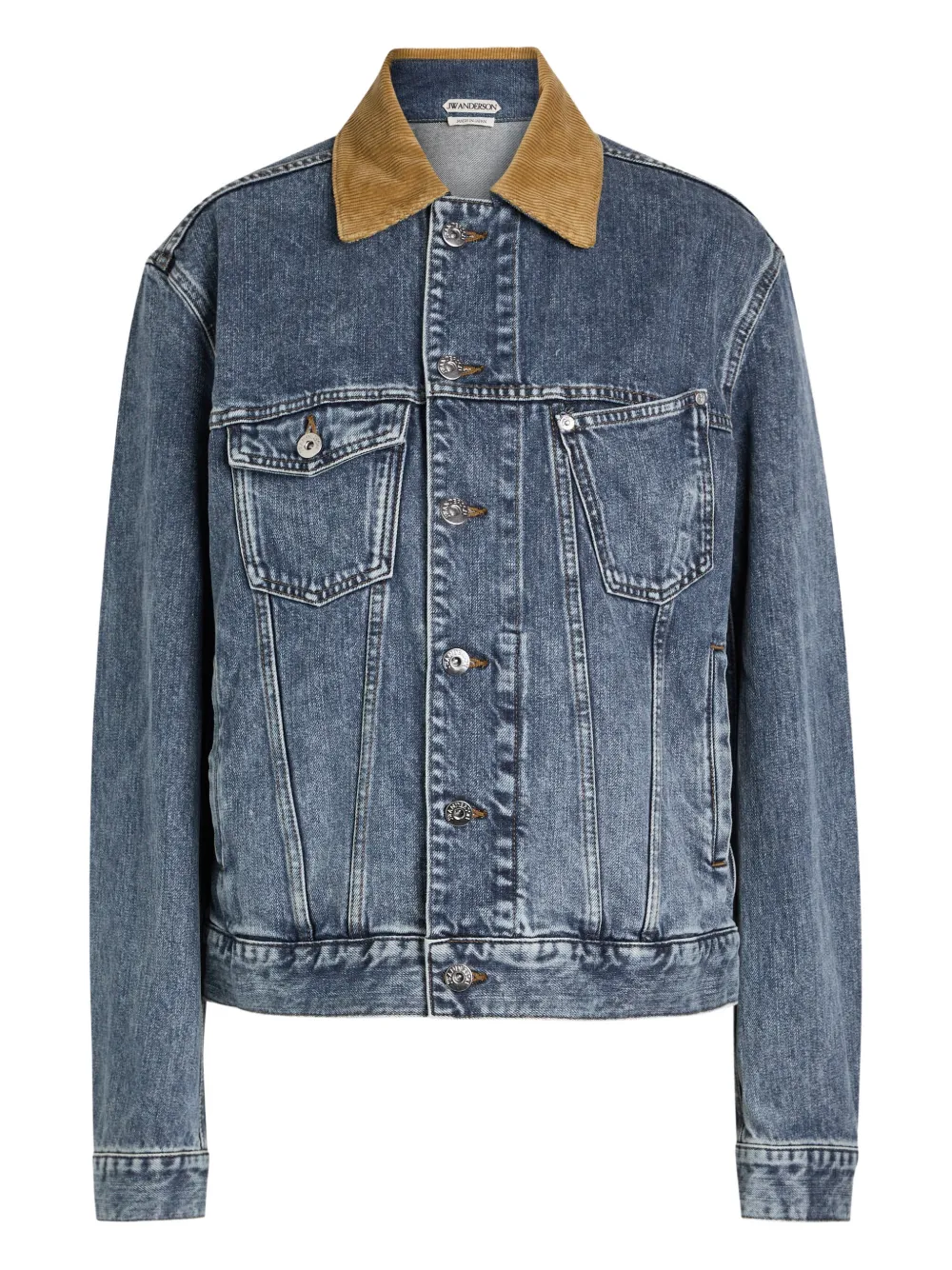JW Anderson corduroy-collar denim jacket - Blau