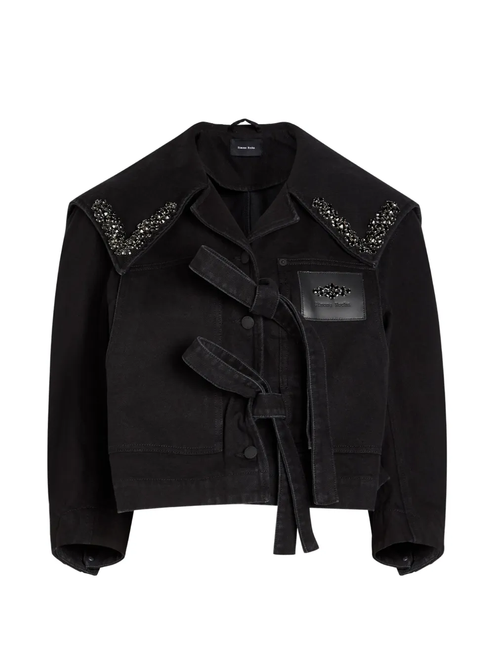 Simone Rocha embellished tie-details jacket - Nero