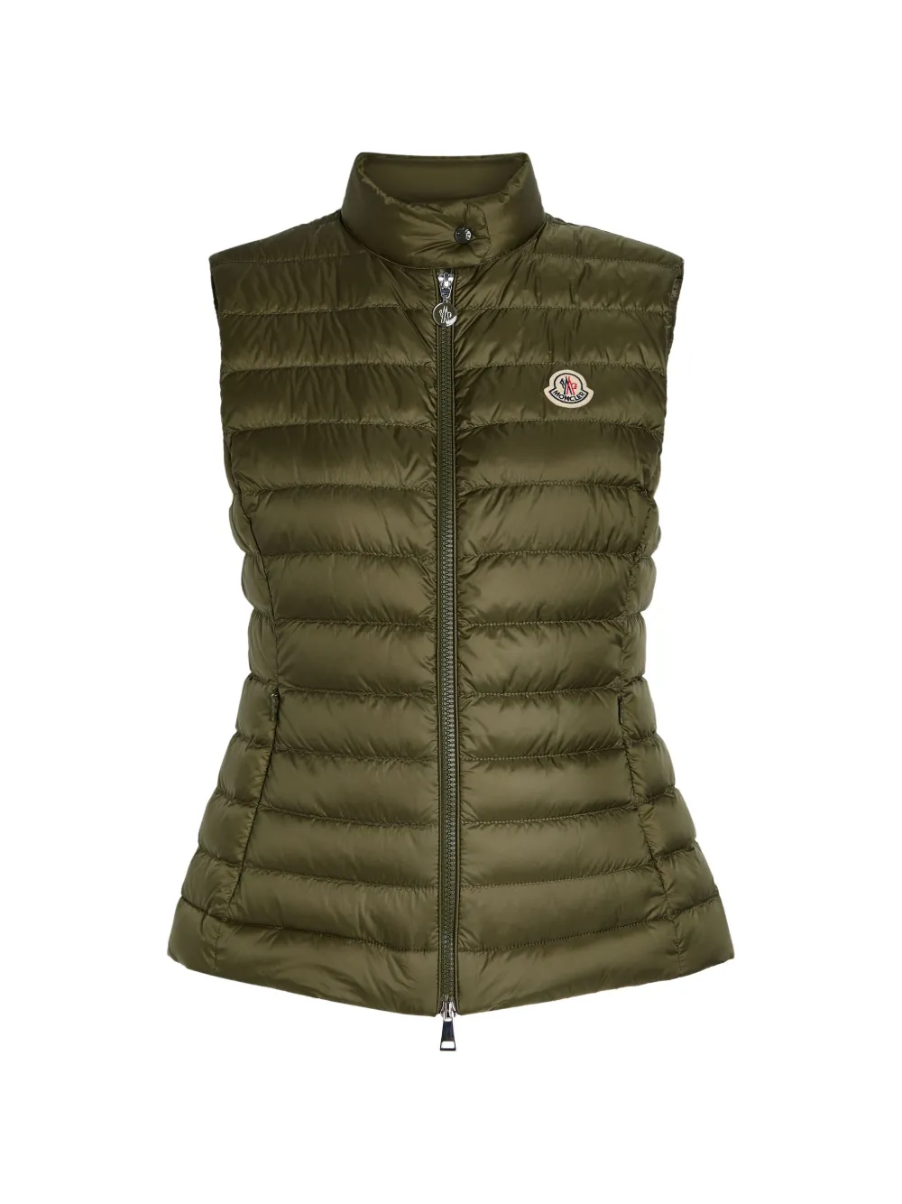 Moncler - Gewatteerde gilet met rits - dames - polyamide/ganzendons/veer - 0 - Groen