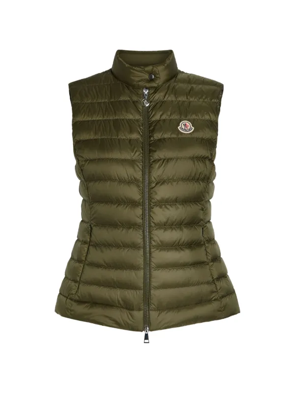 Moncler Igens Zipped Padded Waistcoat in Green