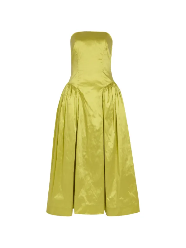 simone rocha green dress Simone Rocha tulle-overlay Midi Dress | Green