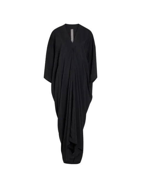 Rick Owens vestido largo con diseño drapeado y cuello en V