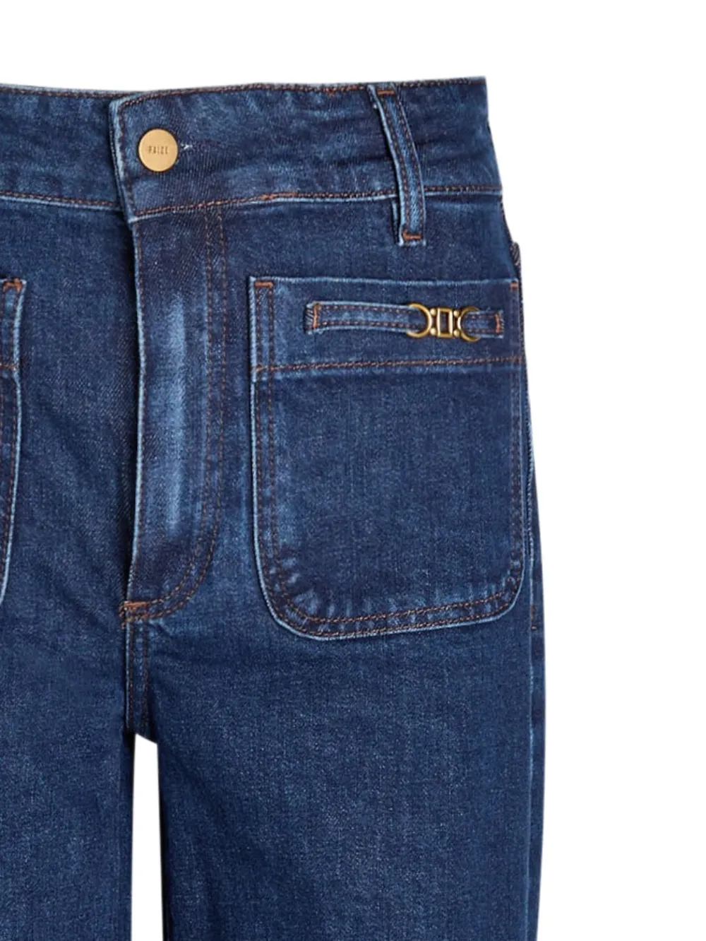 PAIGE Jeans met logoplakkaat - Blauw