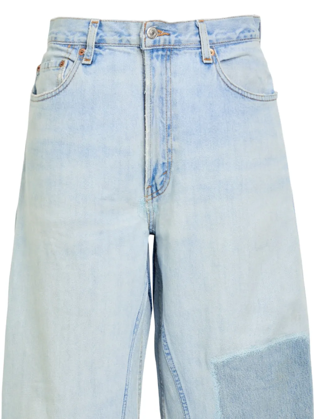 B SIDES x Levi's jeans met patchwork en franje - Blauw