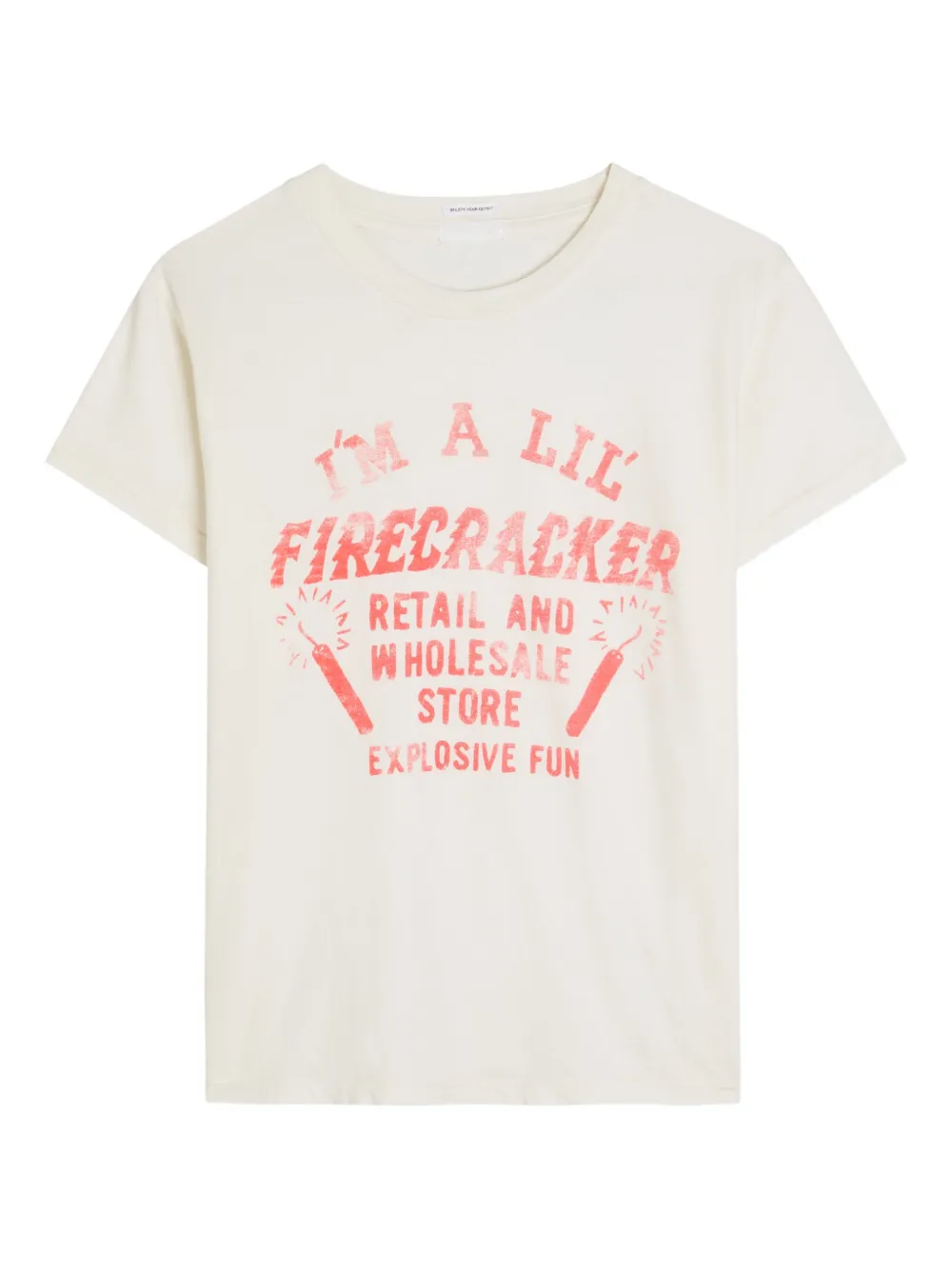 Mother The Boxy Goodie Goodie Firecracker Graphic T-shirt In White