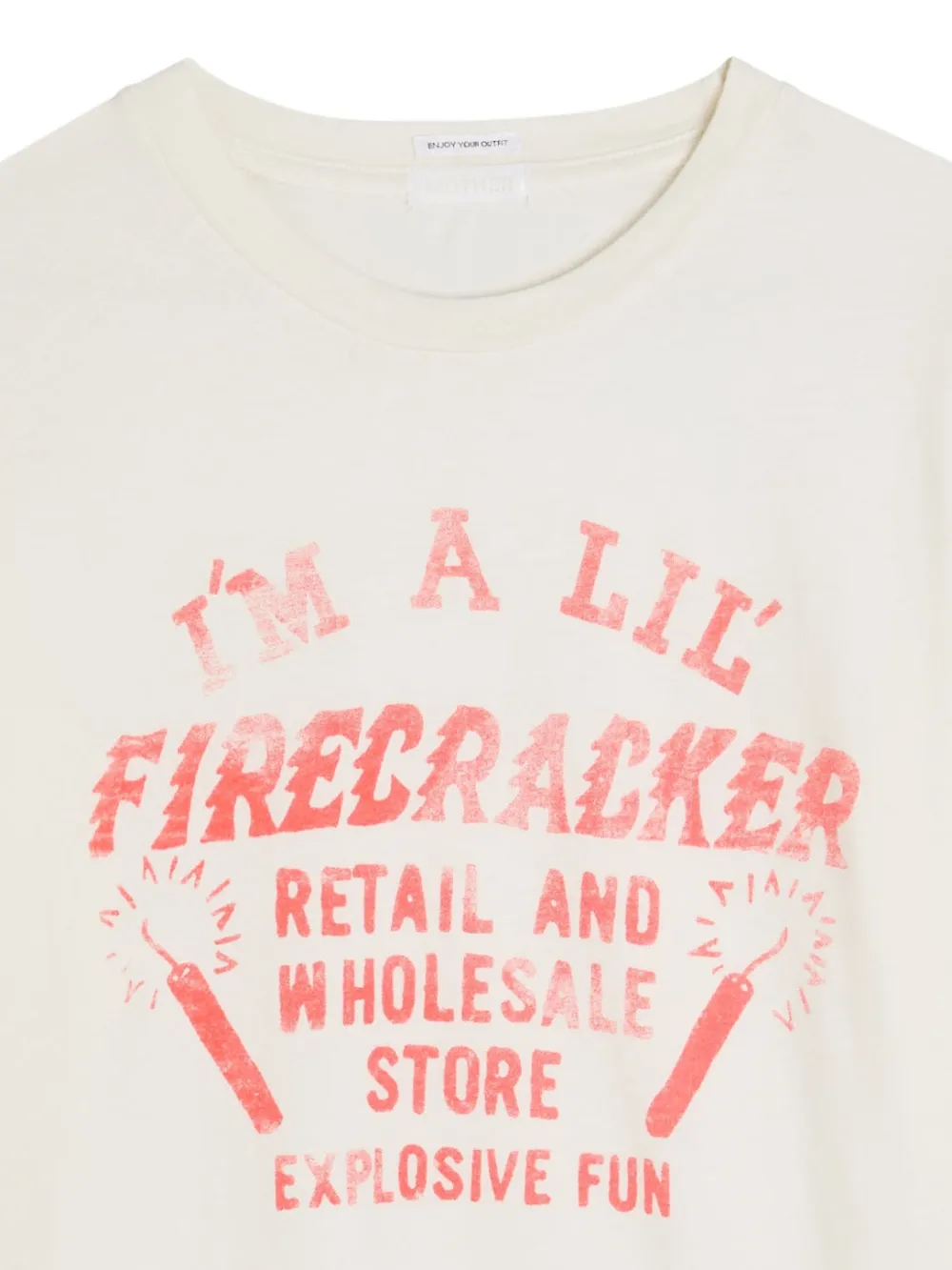  Mother The Boxy Goodie Goodie Firecracker Graphic T-shirt - Neutrals 