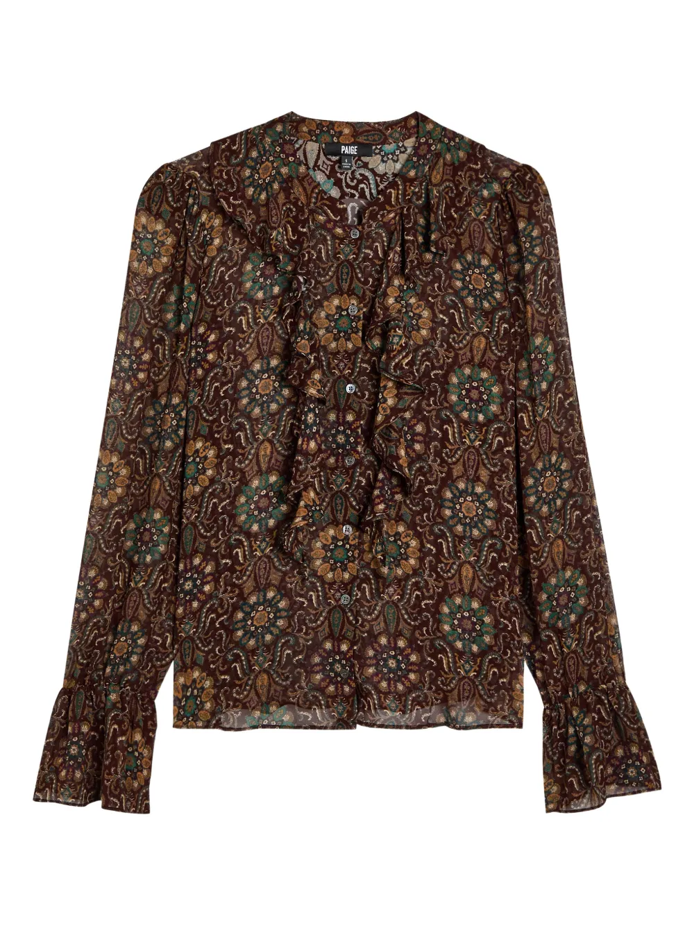 PAIGE Blusa Claud con stampa paisley - Marrone