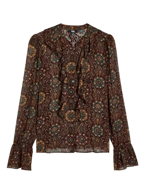 PAIGE Claud ruffled paisley-print blouse