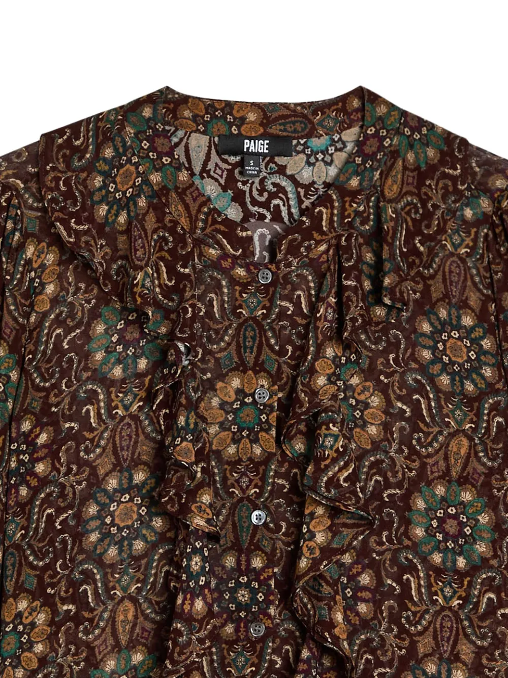 PAIGE Claud blouse met paisley-print - Bruin