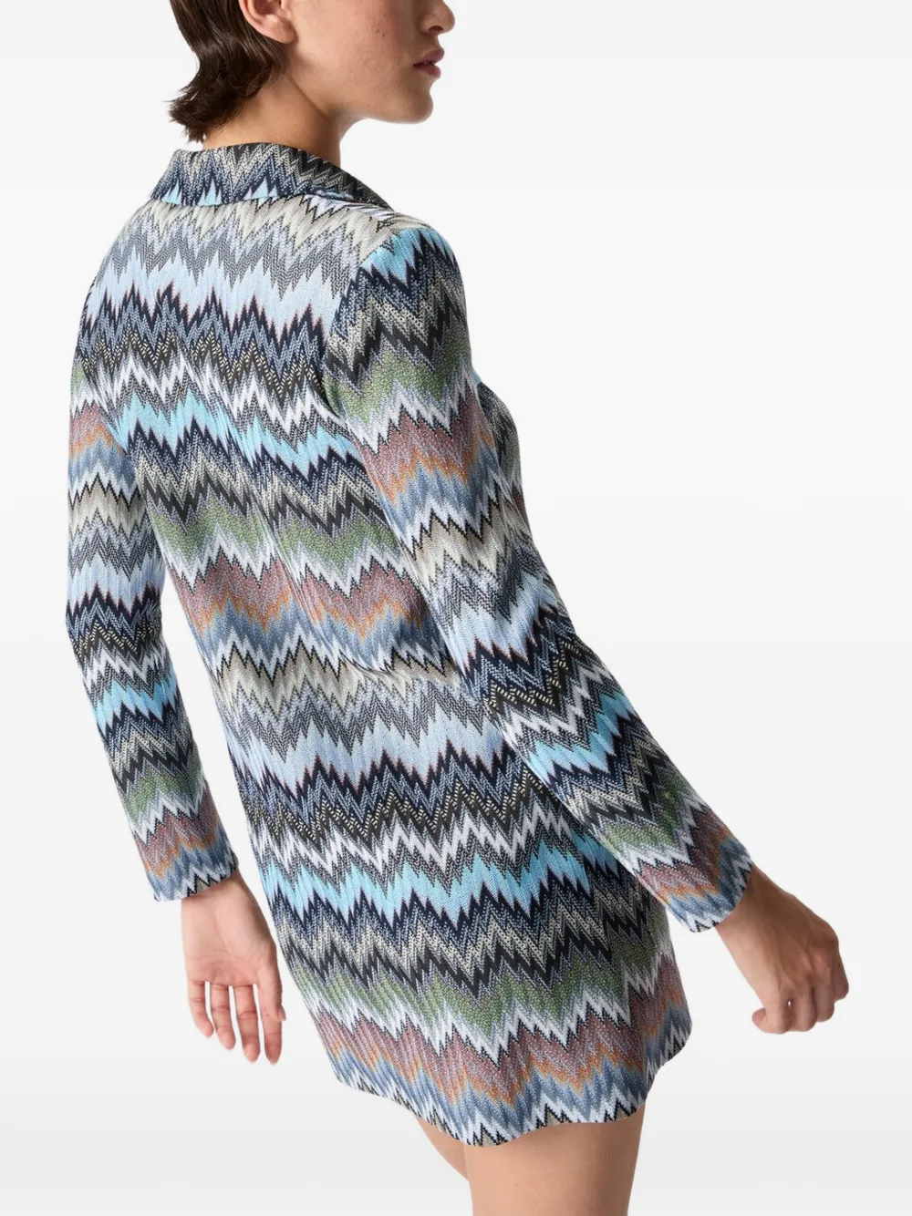 Missoni Mini-jurk met polokraag en zigzag patroon Blauw