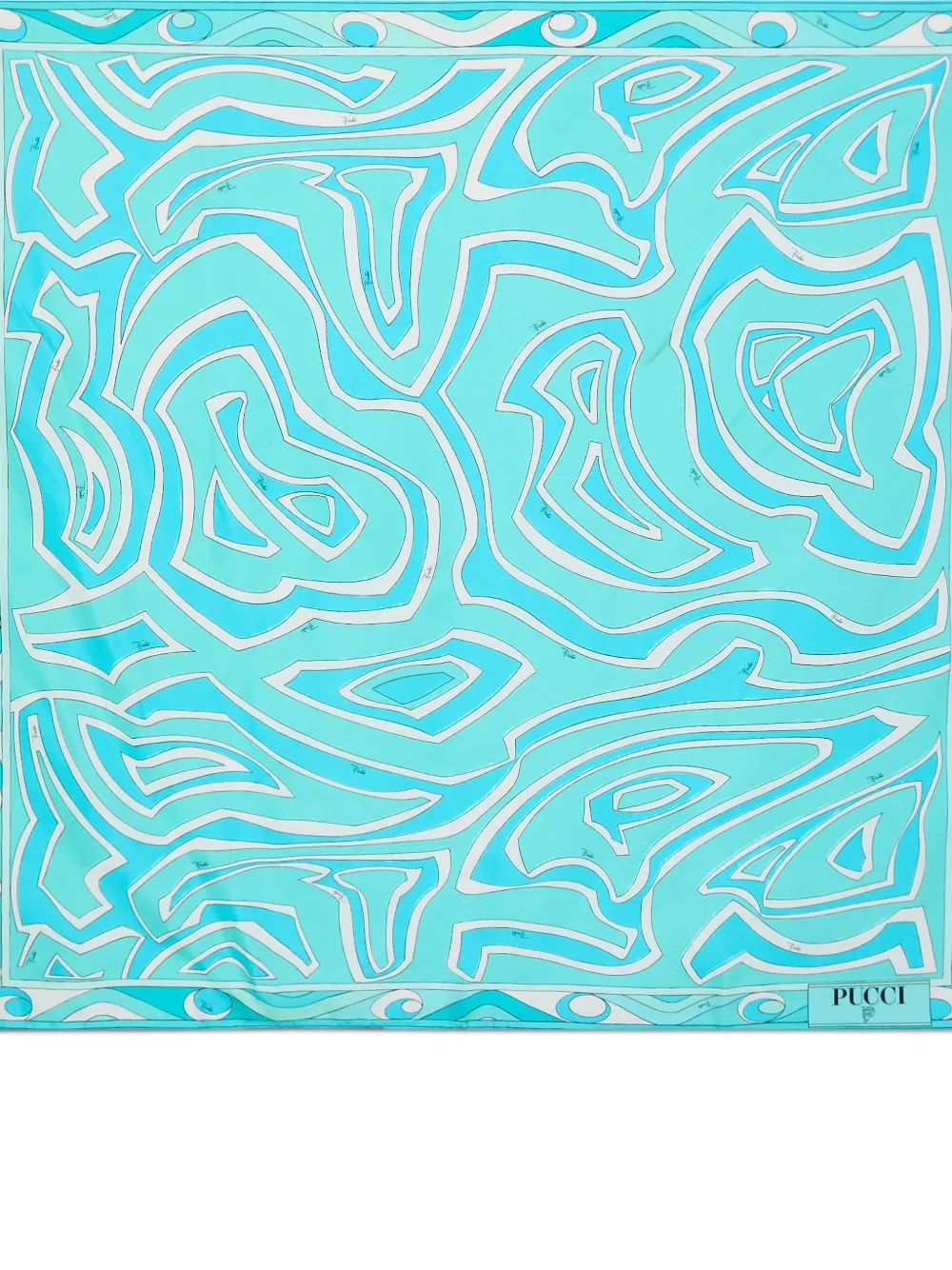  Pucci Patterned Border Scarf - Blue 
