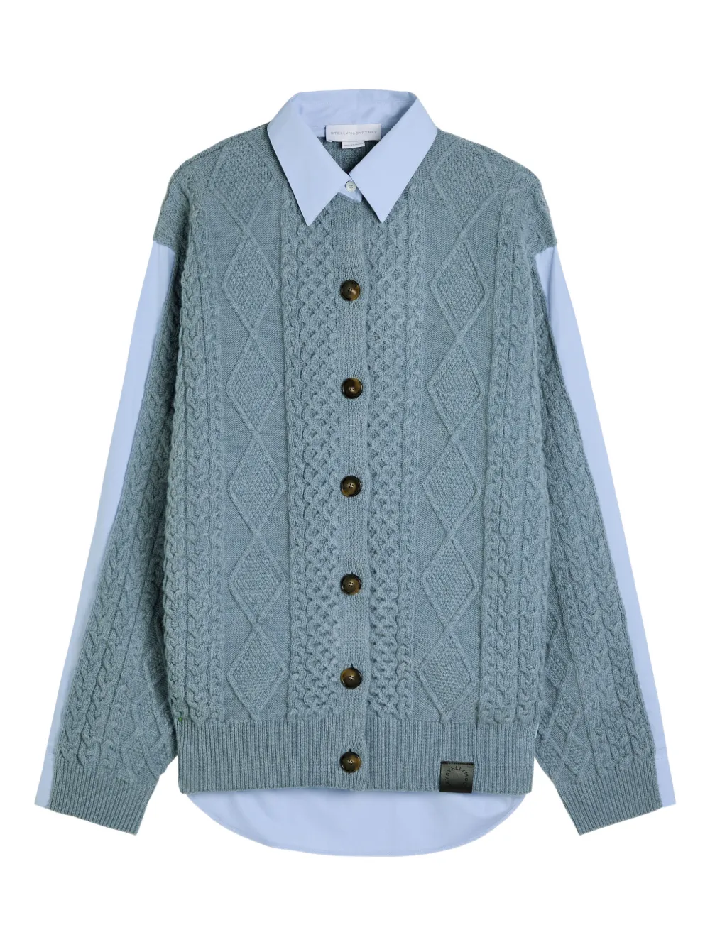 Stella McCartney cable-knit buttoned cardigan - Blu