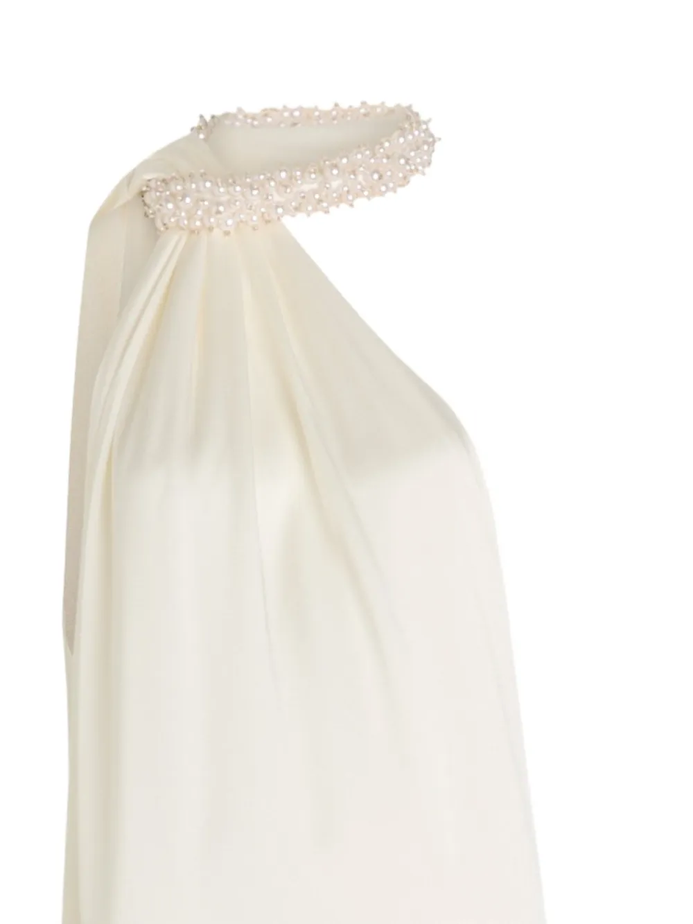 Stella McCartney Asymmetrische maxi-jurk met kralen - Beige