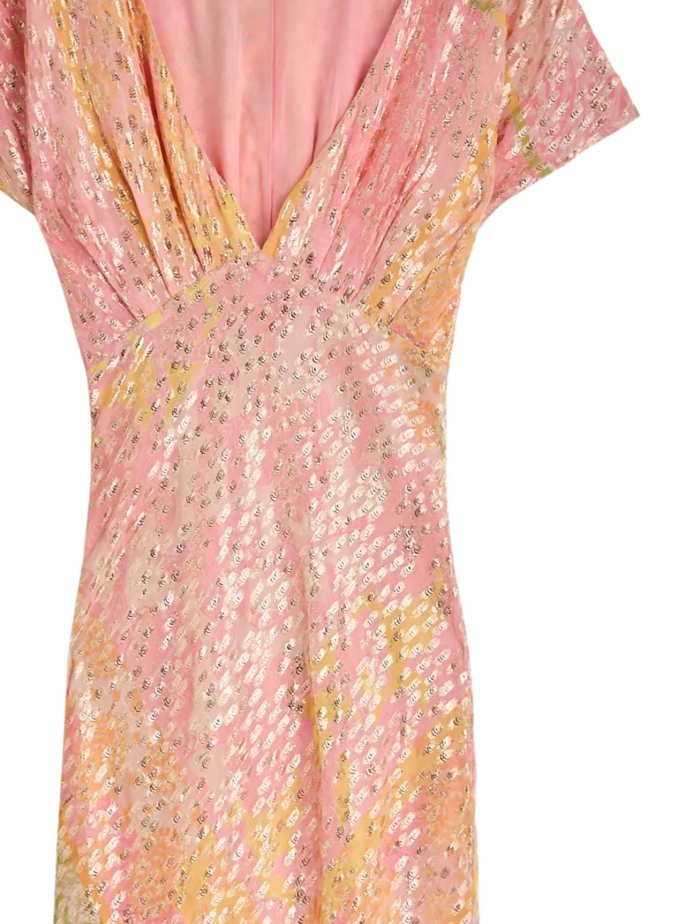 NEVER FULLY DRESSED Eloide maxi-jurk met V-hals - Roze