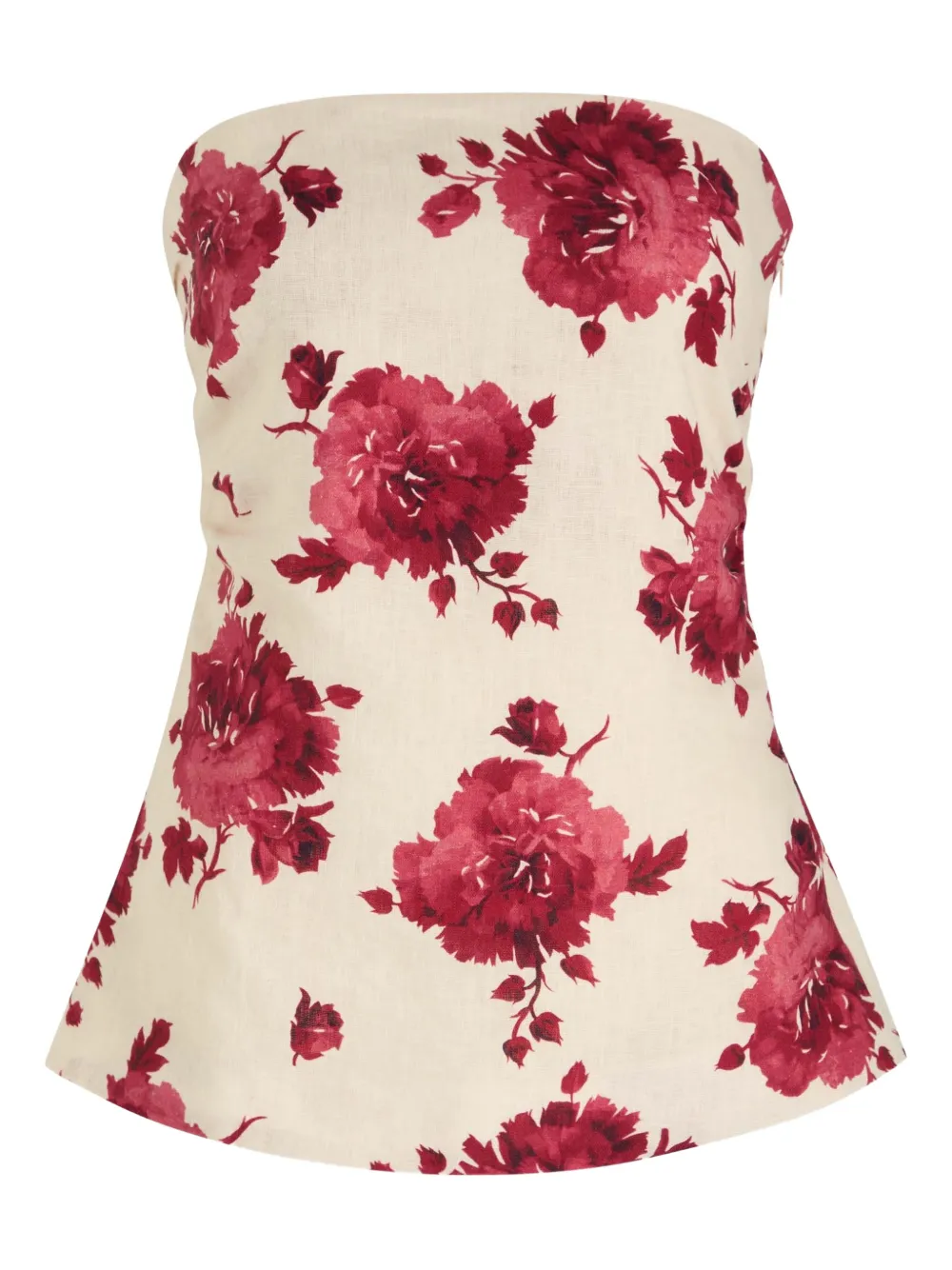 Faithfull the Brand Top Alexa senza spalline a fiori - Toni neutri