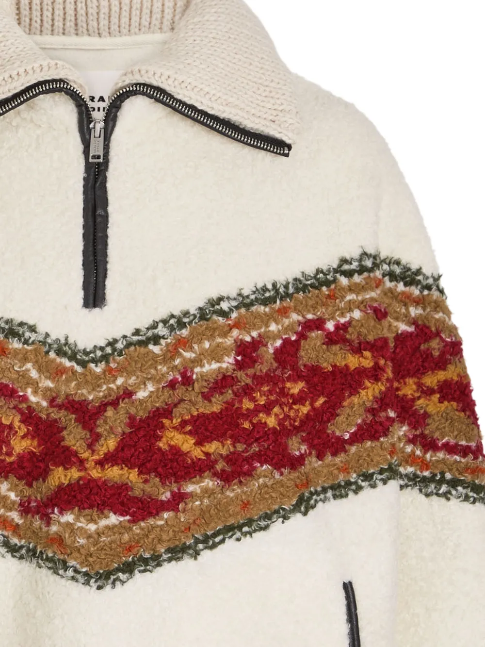 Etoile Patterned Half-zip Sweater - Neutrals 