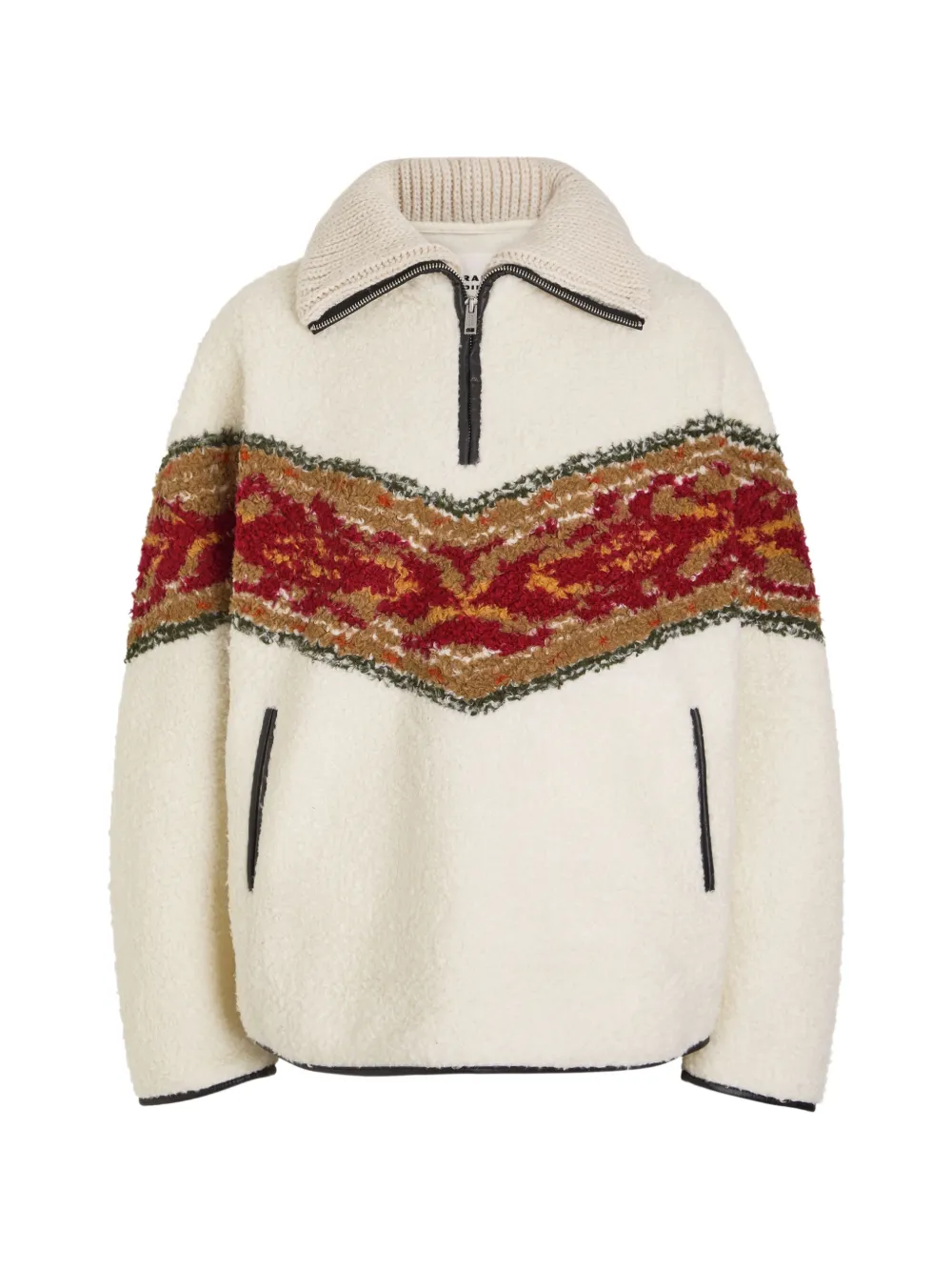 Etoile patterned half-zip sweater - Neutrals