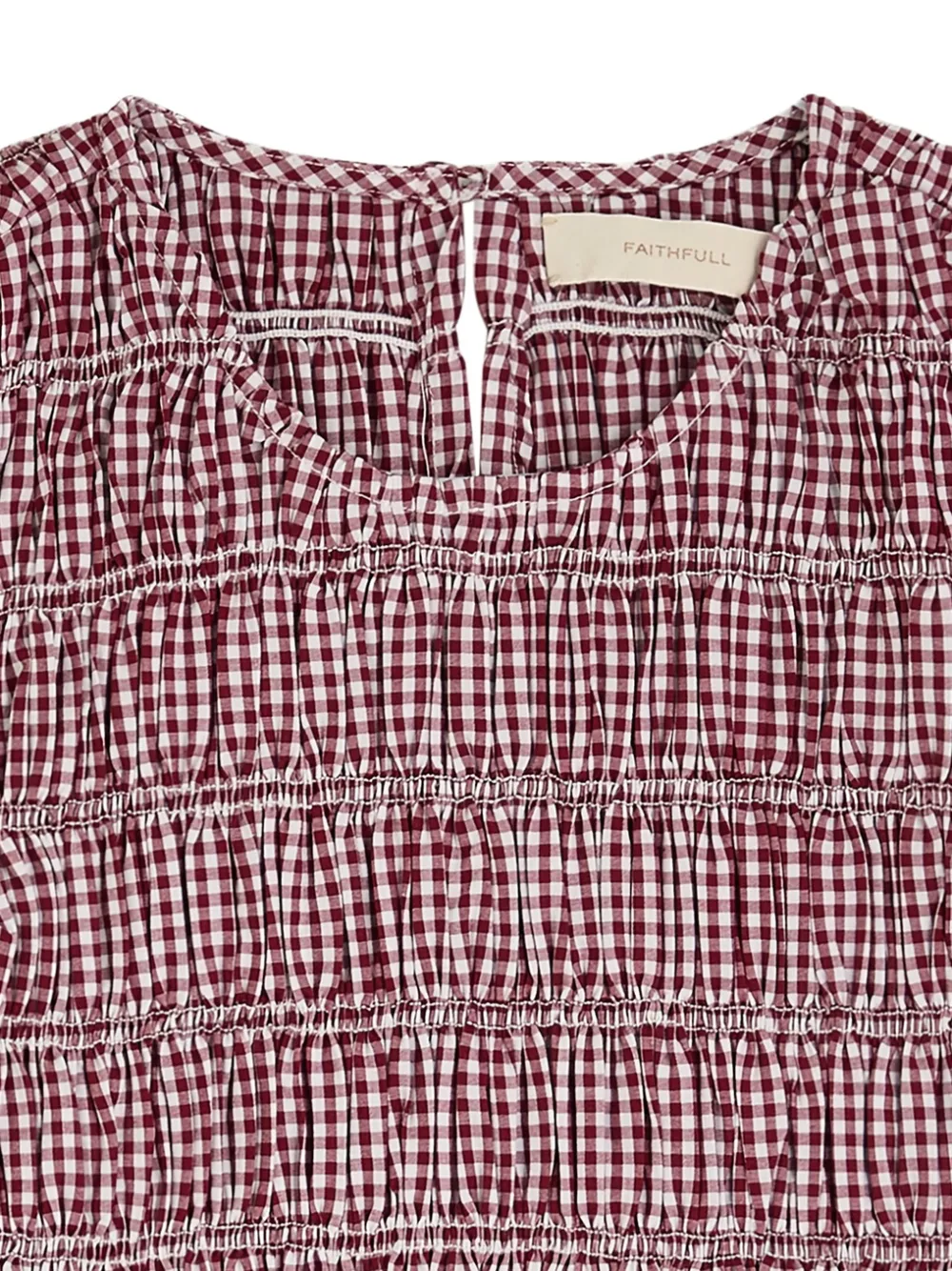 Faithfull the Brand Gesmockte top met gingham ruit - Rood