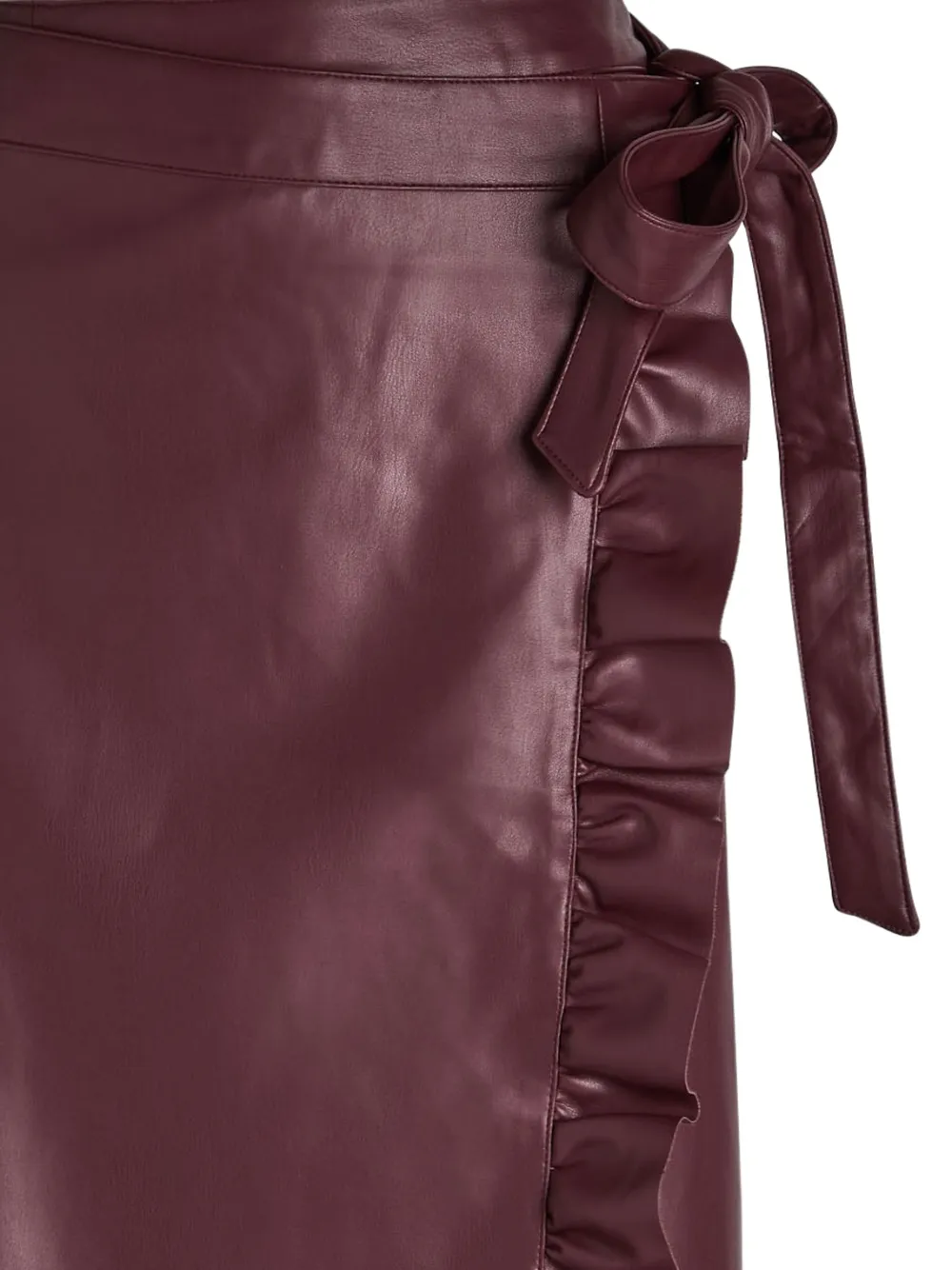 NEVER FULLY DRESSED Rok met ruche afwerking en gestrikte zijkant - Rood