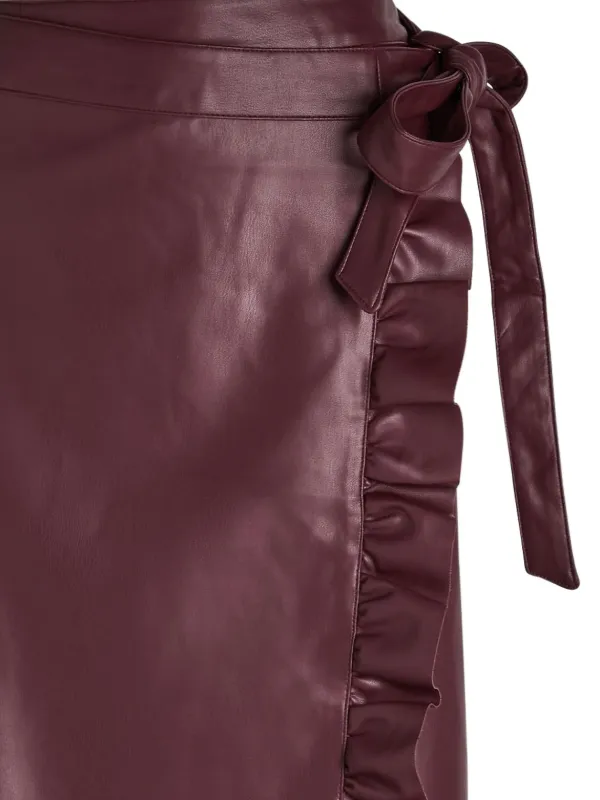 NEVER FULLY DRESSED ruffled-hem side-tie Skirt | Red | FARFETCH GE