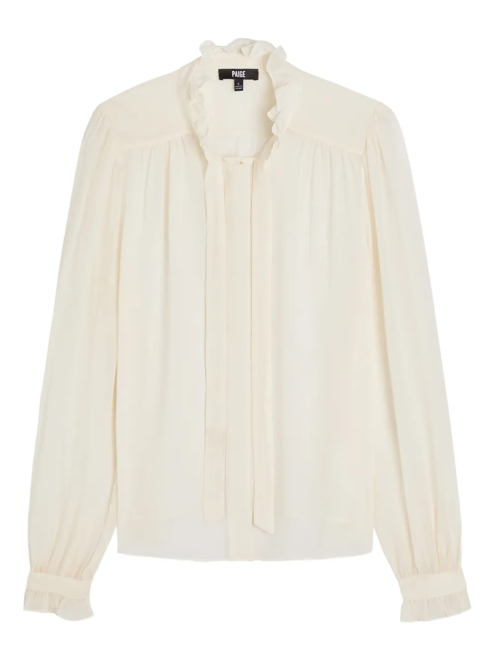 PAIGE ruffled-collar tie-detail blouse - Neutrals