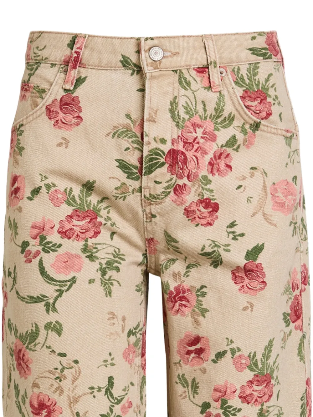 Free People Deep Trance jeans met bloemenprint - Beige
