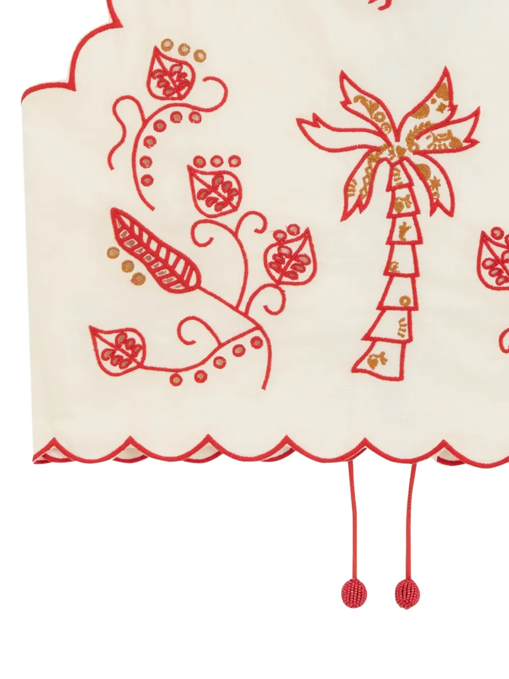 NEVER FULLY DRESSED Top met gewelfde afwerking en borduurwerk - Beige