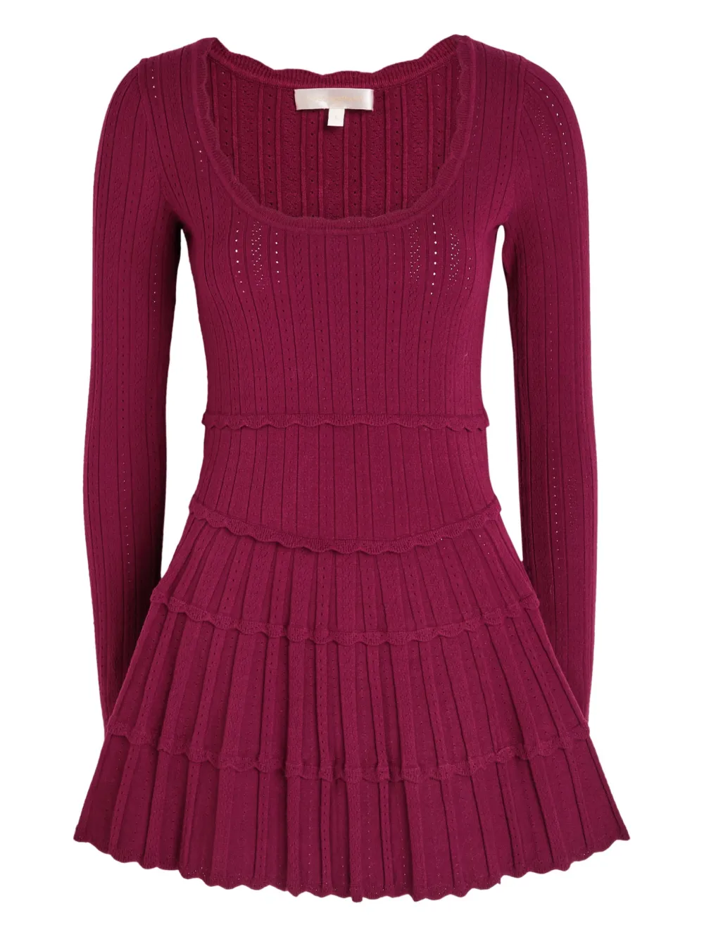 LoveShackFancy Abito corto a coste - Rosso