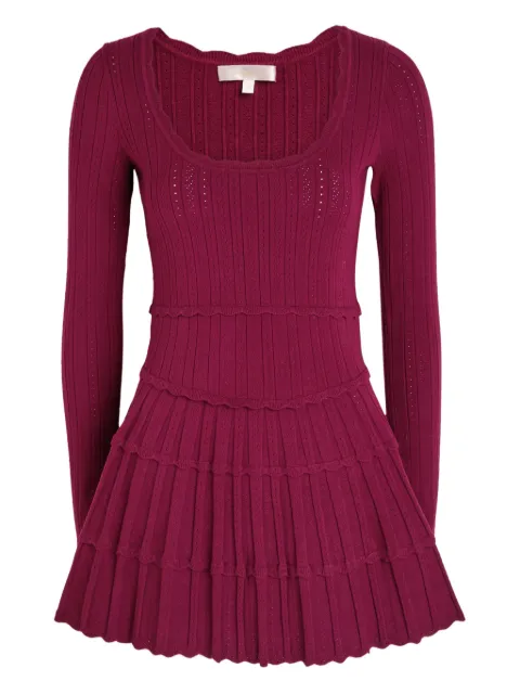 LoveShackFancy vestido corto de canalé