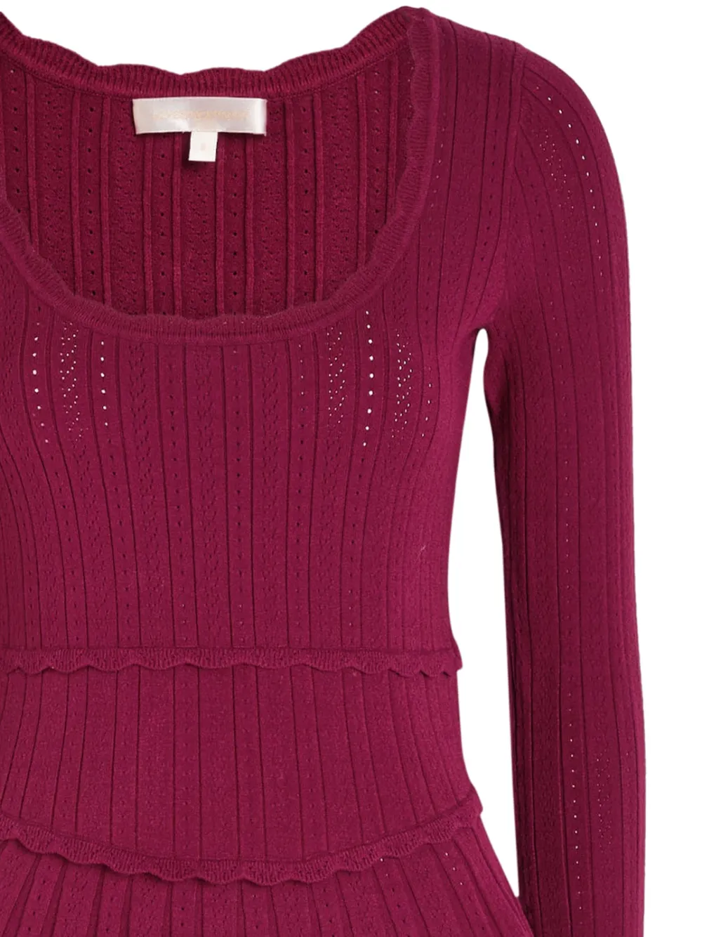 LoveShackFancy Geribbelde mini-jurk - Rood