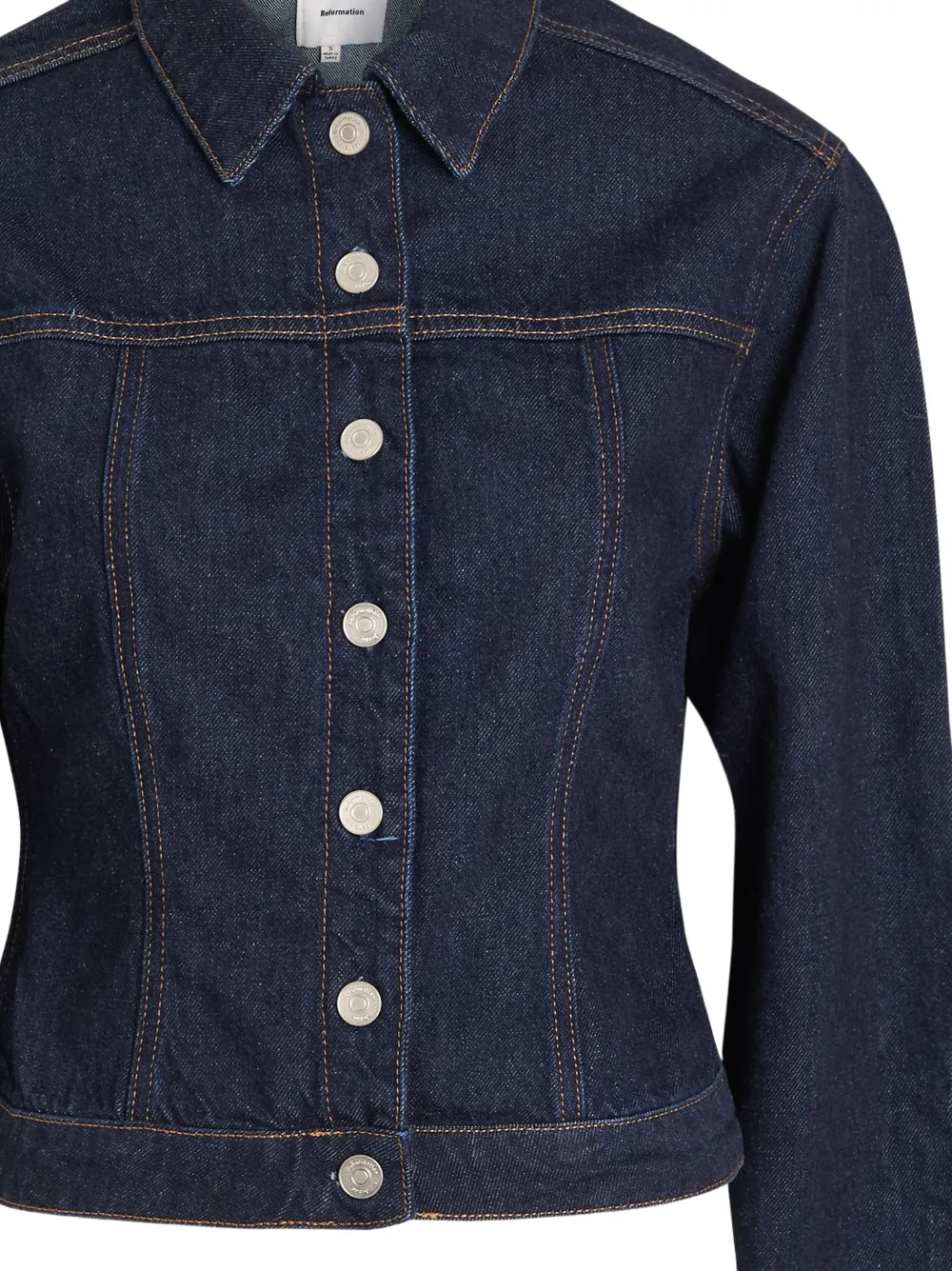  Reformation Button Fitted Jacket - Blue 