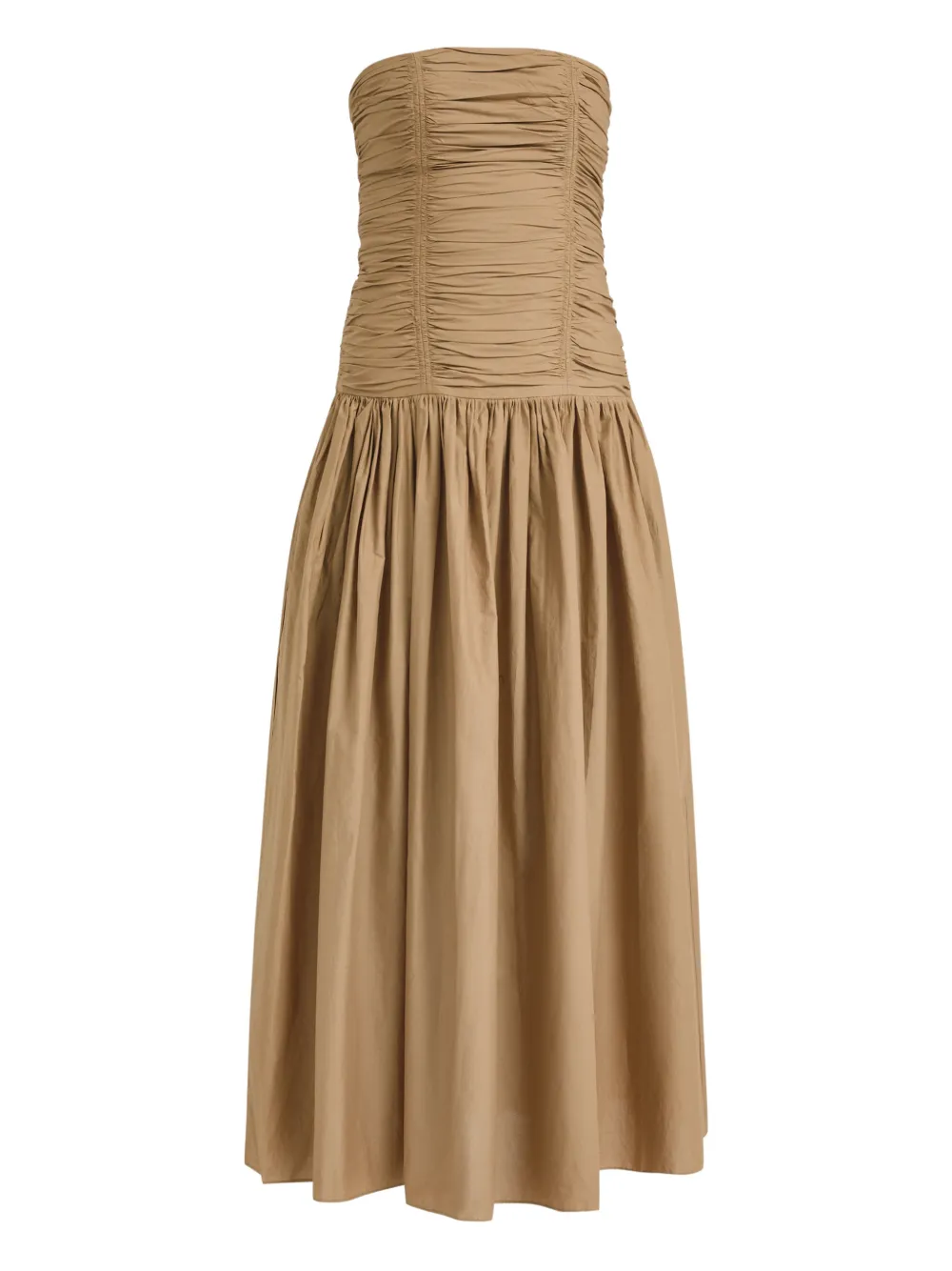 Matteau ruched strapless midi dress - Neutrals
