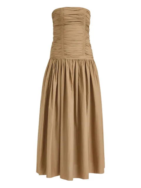 Matteau ruched strapless midi dress
