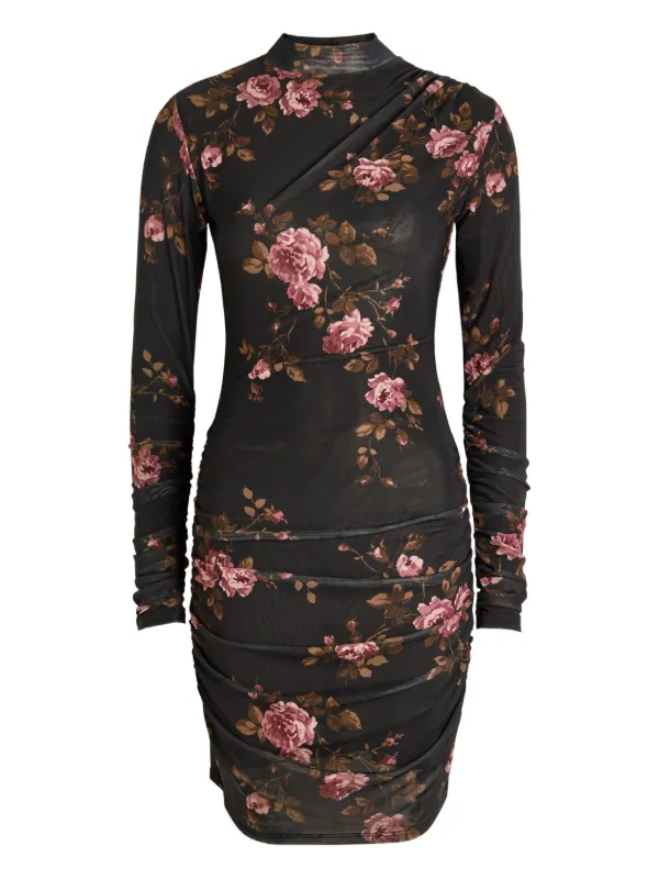 reformation ruched dress Reformation Suvi Ruched Midi Dress | Brown