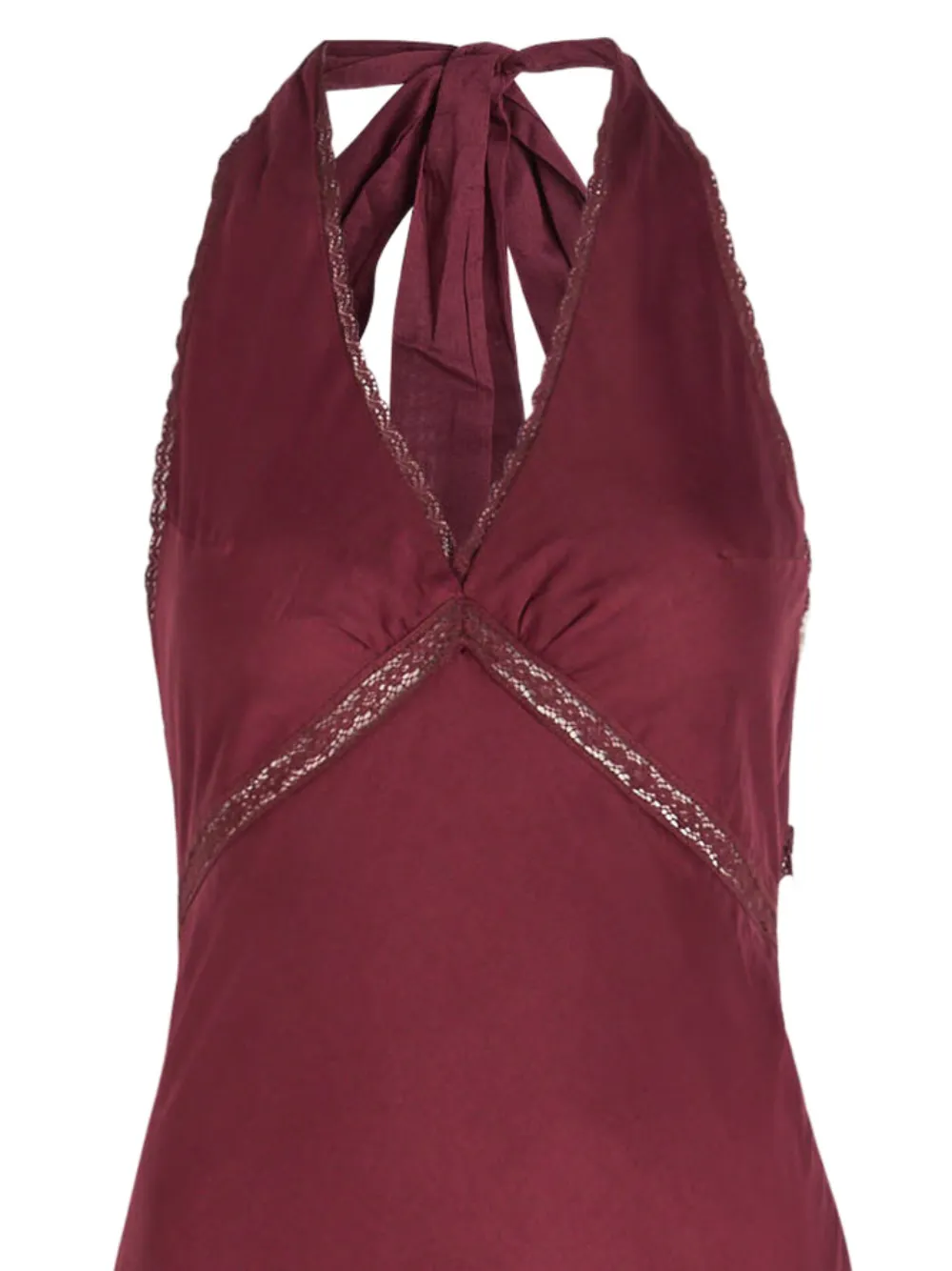 Faithfull the Brand Maxi-halterjurk met detail van kant - Rood