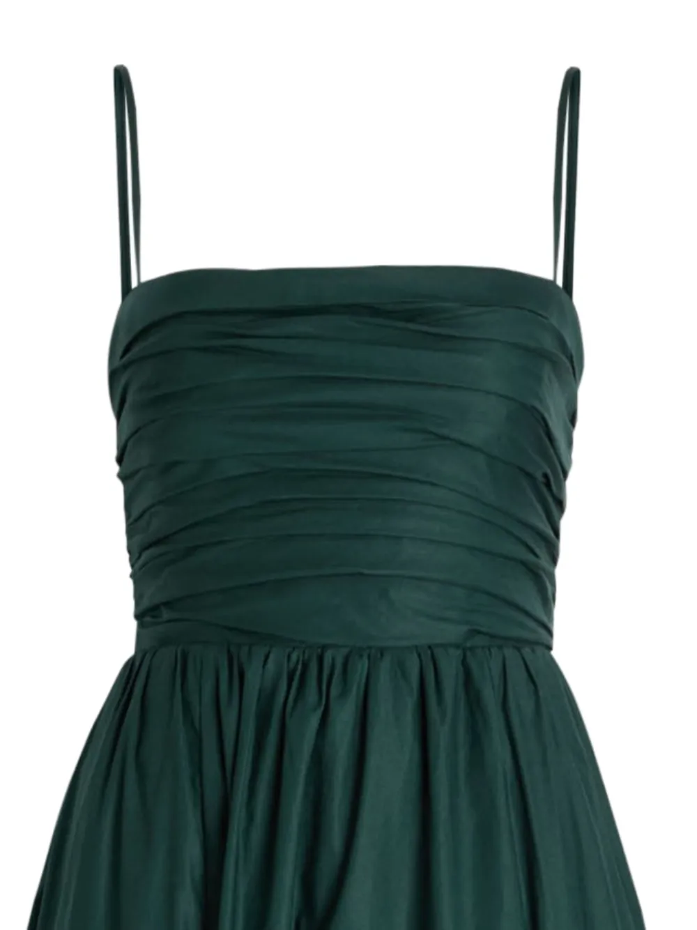 Reformation Maxi-jurk met spaghettibandjes en ruches - Groen