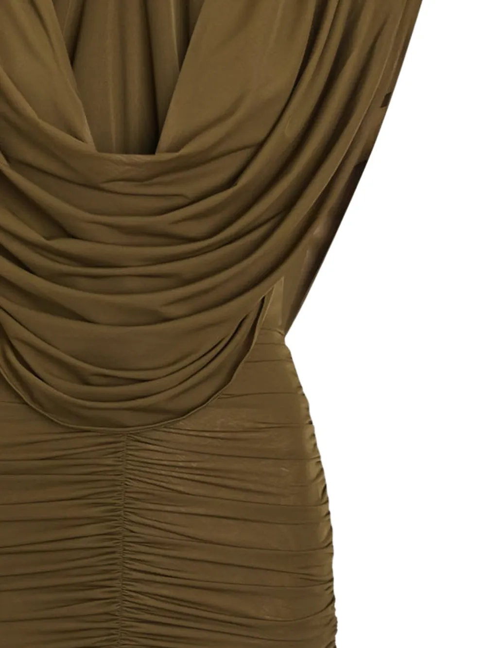 Ronny Kobo Parish midi-jurk met ruches en col Groen