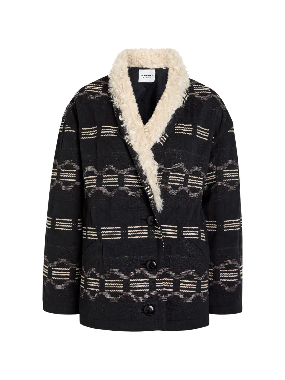MARANT ÉTOILE Cappotto Qayla con effetto jacquard - Nero