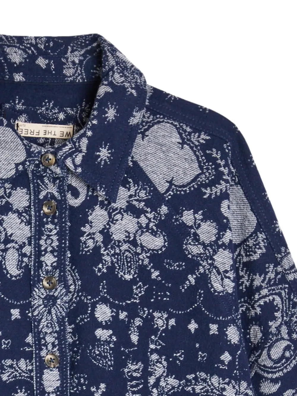  Free People Buttoned Jacket - Blue 