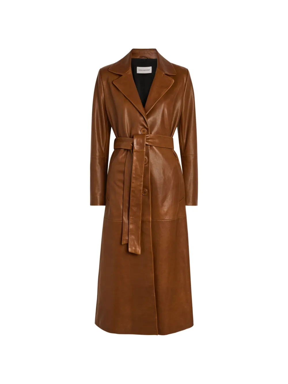 Nour Hammour Scarlett button belted coat - Marrone
