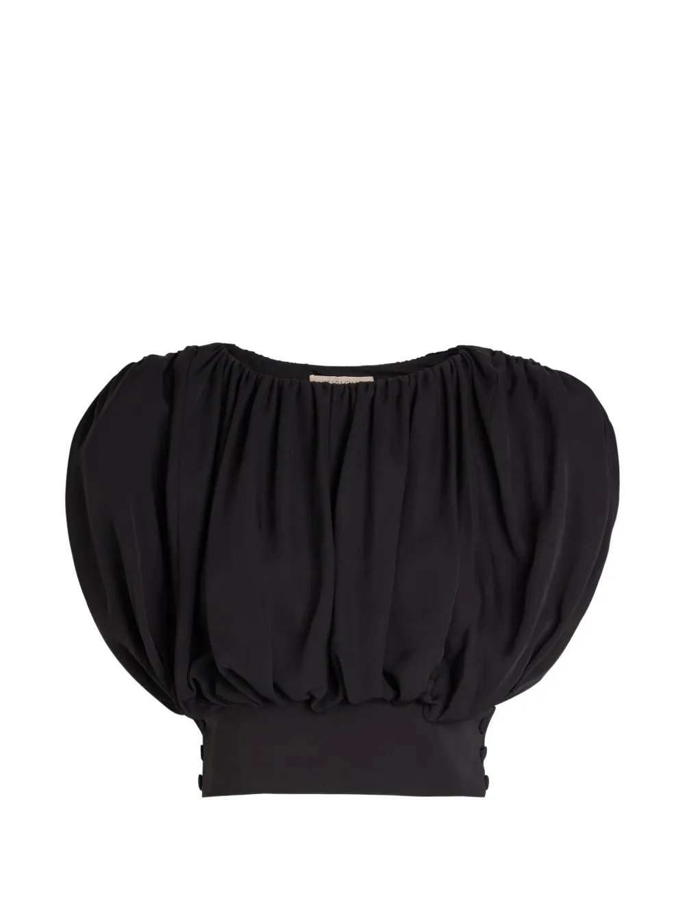 Heirlome Cummerbund gathered puff-sleeve top - Nero